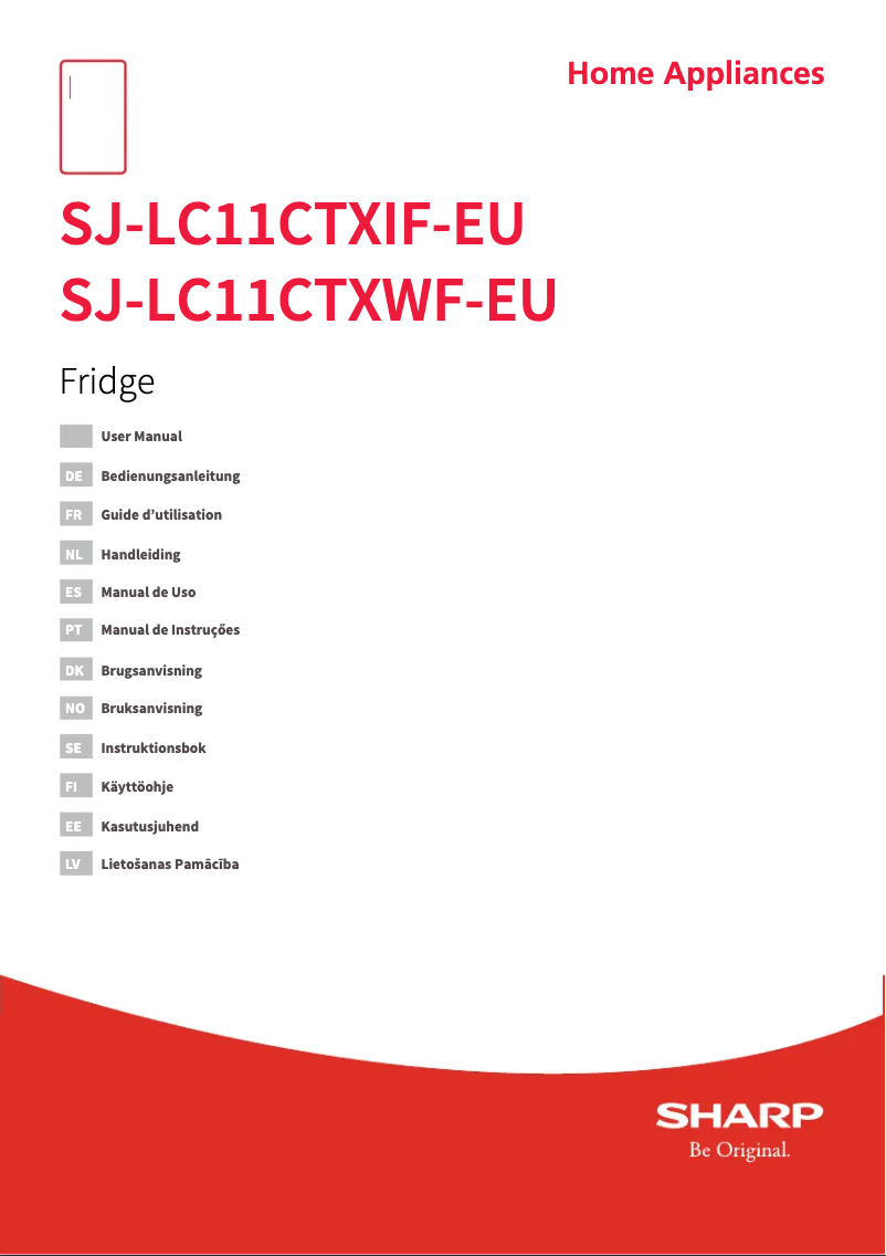 Page n°1 - Manuel utilisateur Sharp SJ-LC11CTXIF-EU