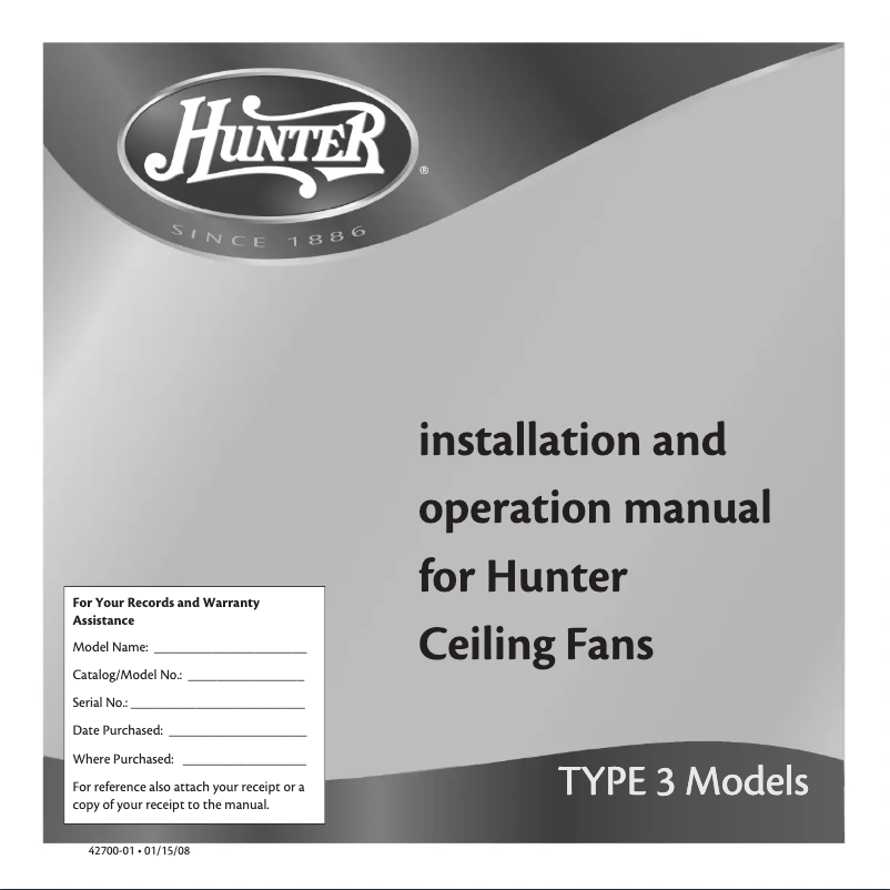 Página 1 del manual Manual de usuario Hunter Palermo 21627