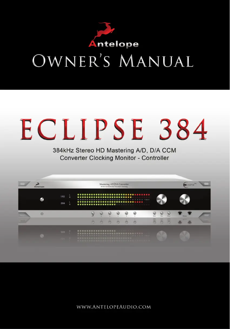 Page 1 de la notice Manuel utilisateur Antelope Audio Eclipse 384
