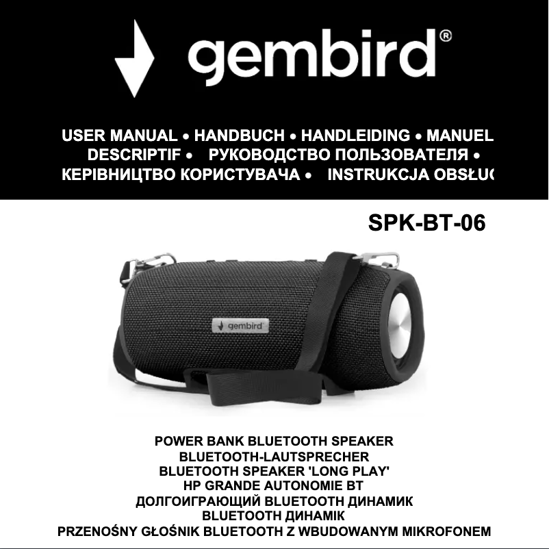 Página 1 del manual Manual de usuario Gembird SPK-BT-06-B