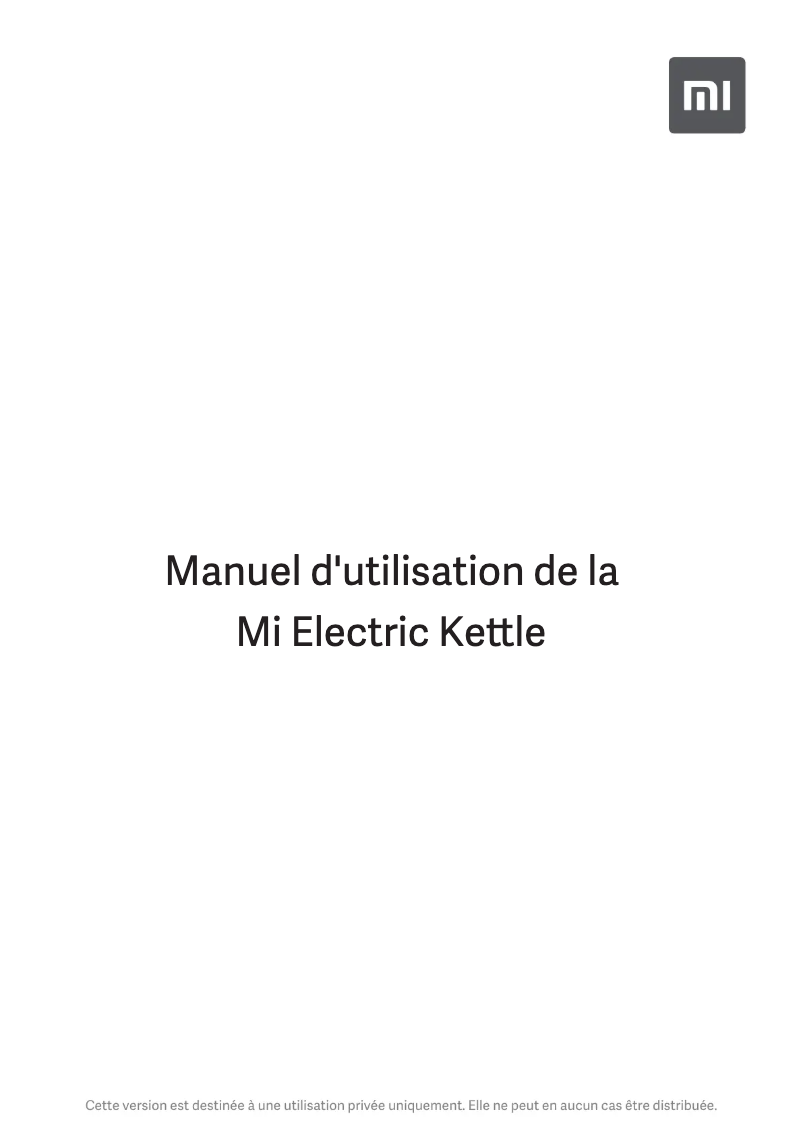 Page n°1 - Manuel utilisateur Xiaomi Mi Electric Kettle