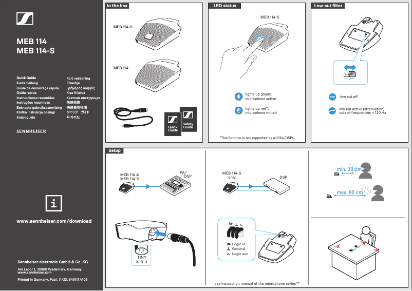 Image de la première page du manuel de l'appareil MEB 114 B