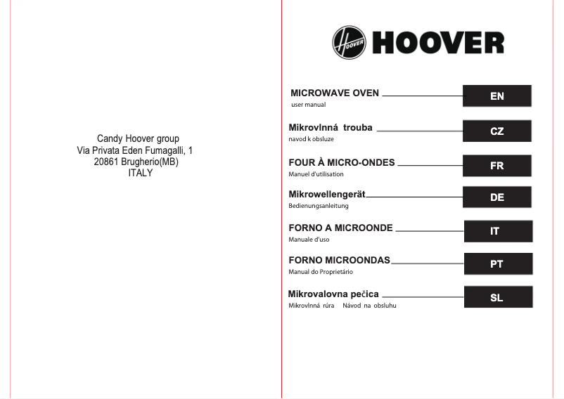 Page 1 de la notice Manuel utilisateur Hoover HMG20GDFC