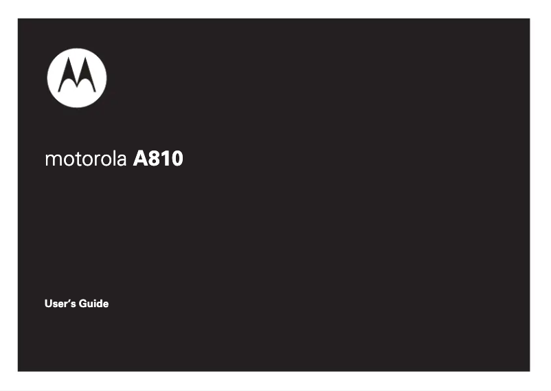 Page 1 of the manual User Manual Motorola A810
