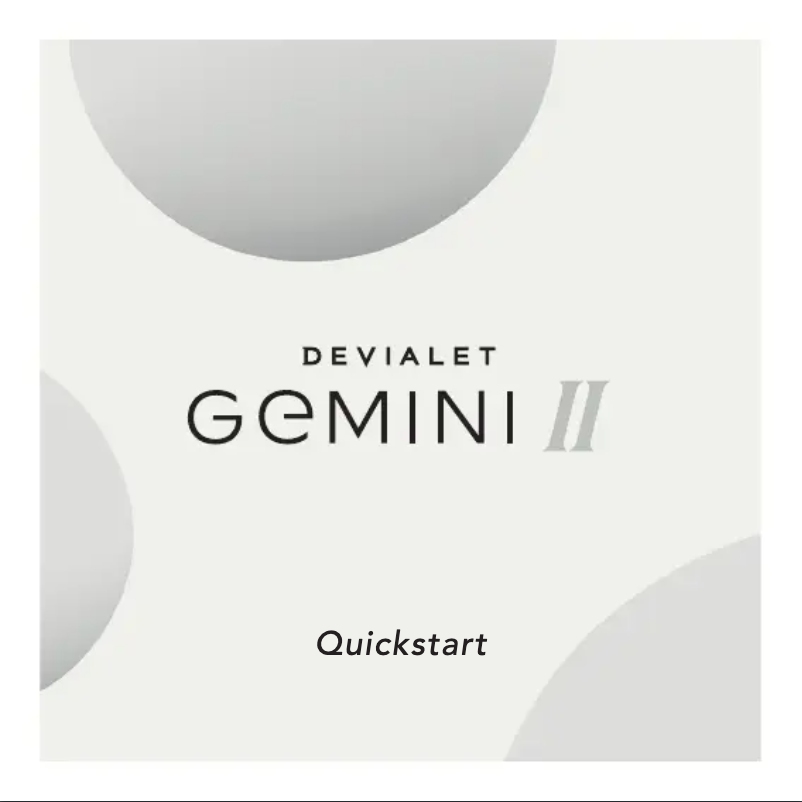 Page n°1 - Manuel utilisateur Devialet Gemini II