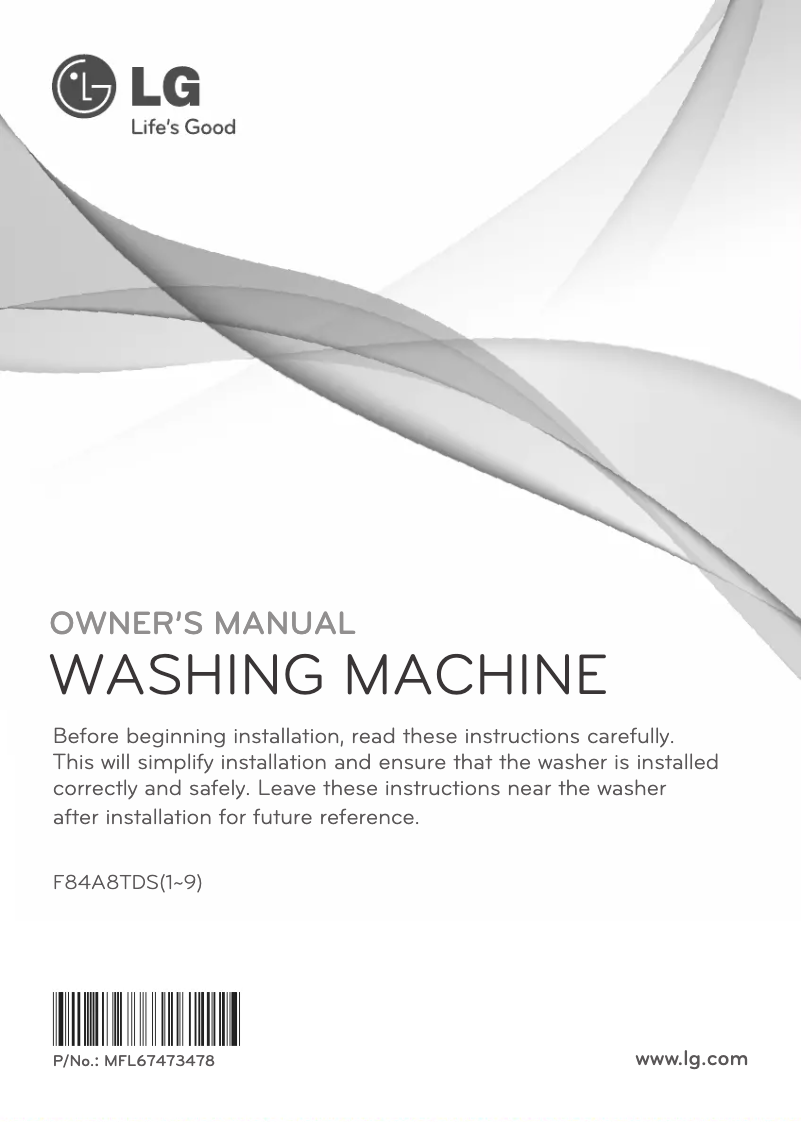 Page n°1 - Manuel utilisateur LG F84A8TDS