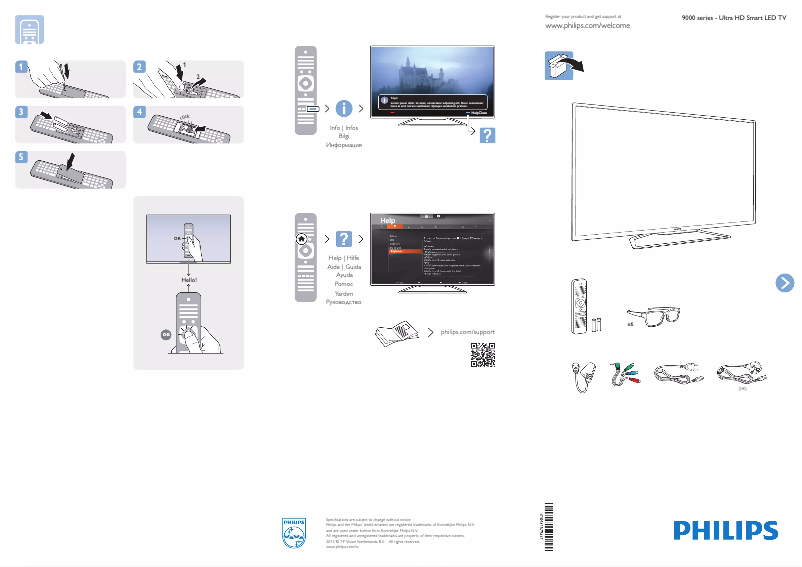 Page 1 de la notice Guide de démarrage rapide Philips 84PFL9708S
