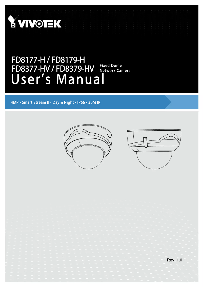 Page 1 de la notice Manuel utilisateur Vivotek FD8377-HV