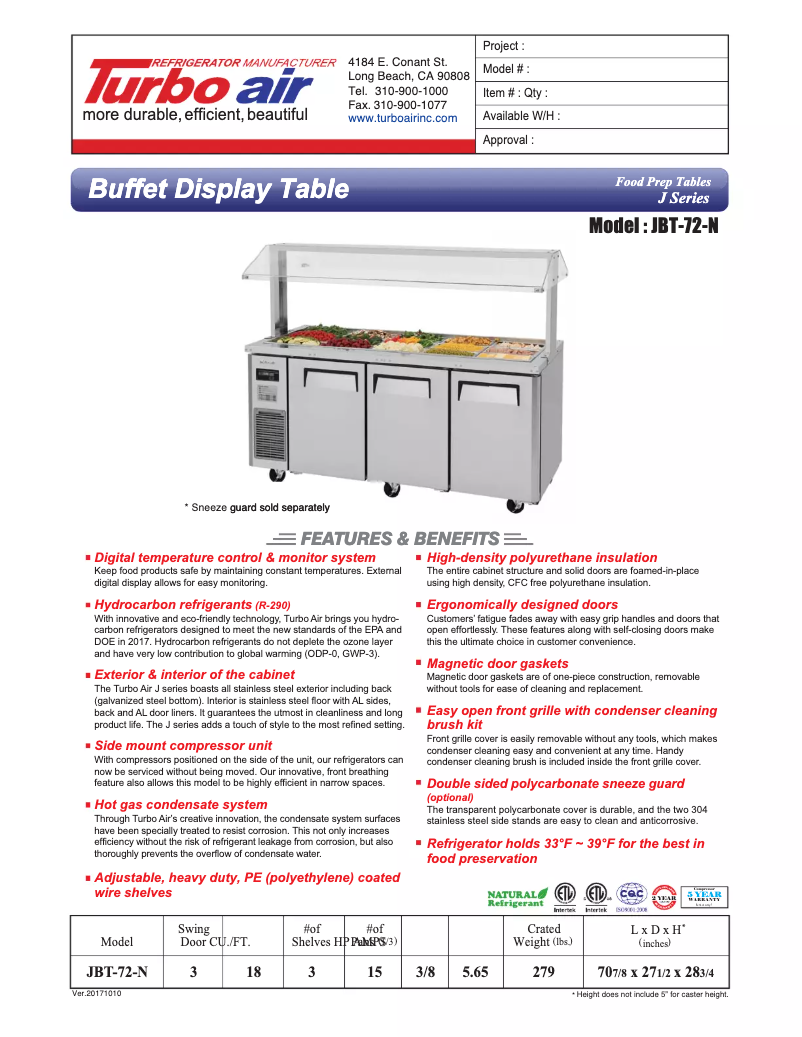 Image de la première page du manuel de l'appareil JBT-72