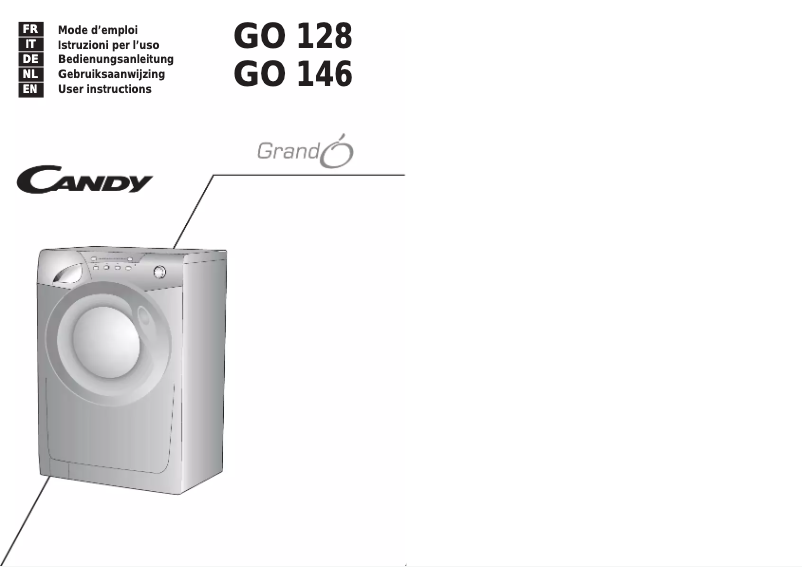 Page n°1 - Manuel utilisateur Candy GrandO GO 146 DF