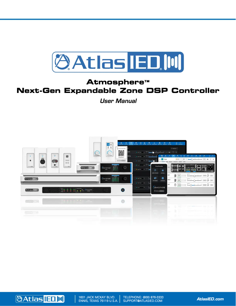 Page 1 de la notice Manuel utilisateur Atlas Sound Atmosphere A-XLR