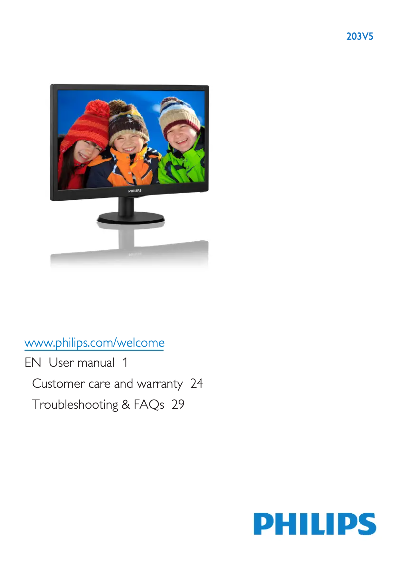 Page n°1 - Manuel utilisateur Philips 203V5