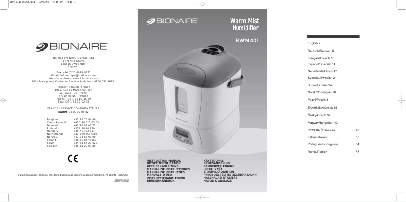 Imagen de la primera página del manual del dispositivo BWM401-I