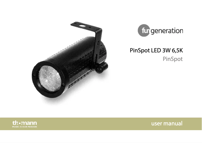 Página 1 del manual Manual de usuario Fun Generation PinSpot LED