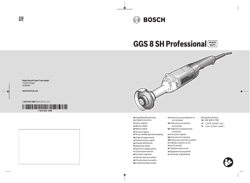 Page 1 de la notice Manuel utilisateur Bosch GGS 8 SH Professional