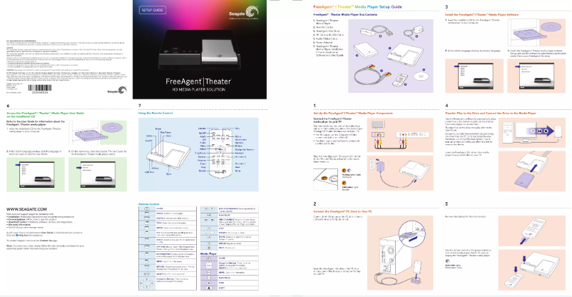 Page 1 de la notice Guide de démarrage rapide Seagate FreeAgent Theater