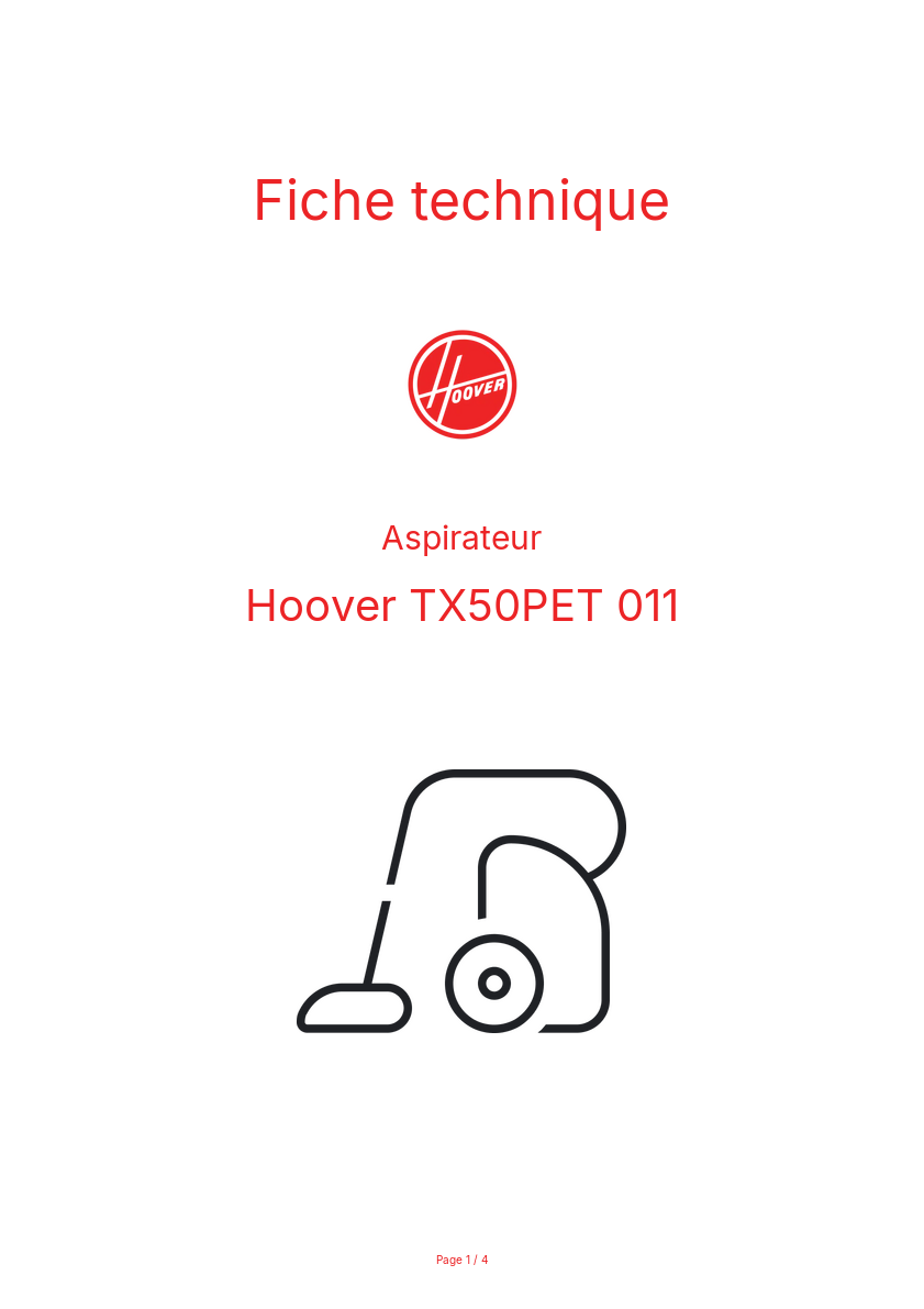 Image de la première page du manuel de l'appareil TX50PET 011
