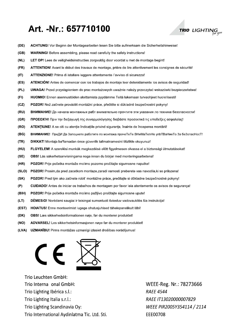 Image de la première page du manuel de l'appareil Oregon 657710100