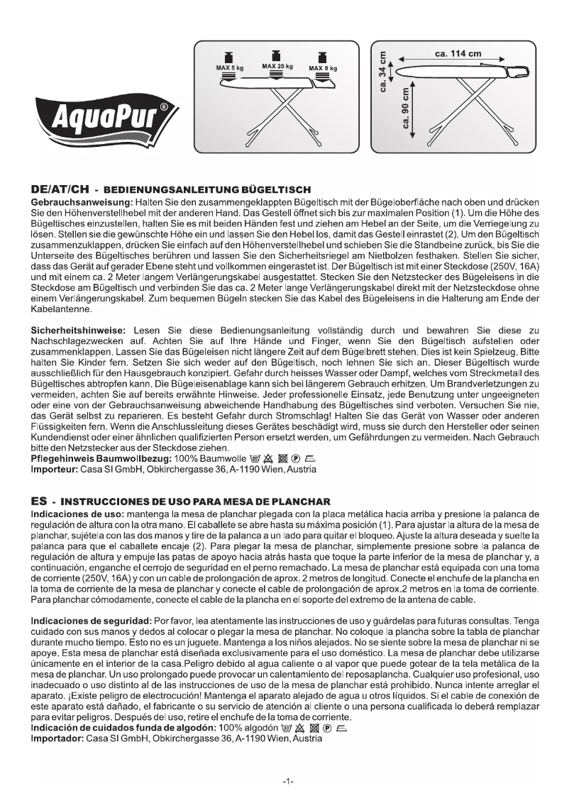 Page n°1 - Manuel utilisateur AquaPur IAN 104257