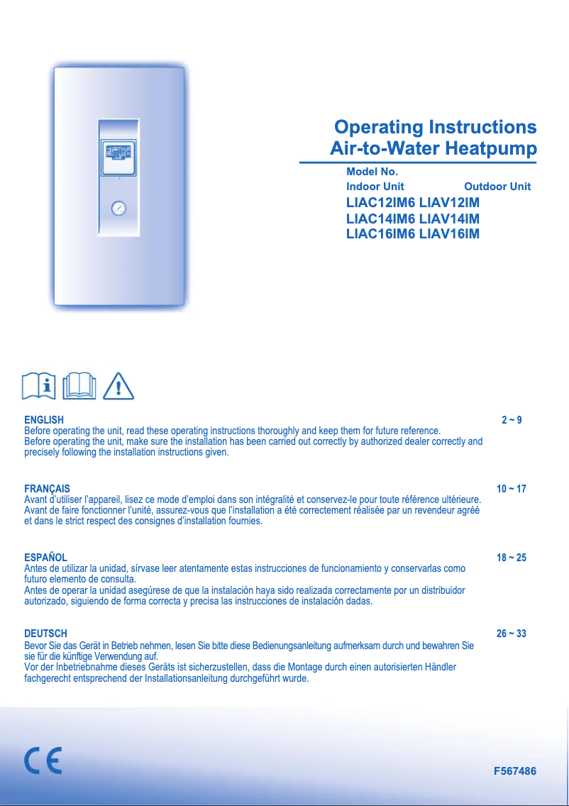 Page 1 de la notice Manuel utilisateur Panasonic LIAC16IM