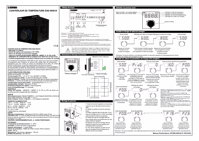 Page n°1 - Manuel utilisateur Emko ESD-9950-N