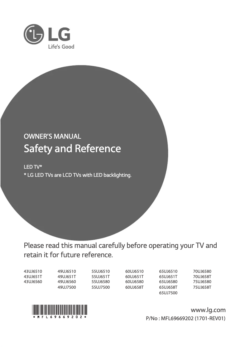 Imagen de la primera página del manual del dispositivo 55UJ6580