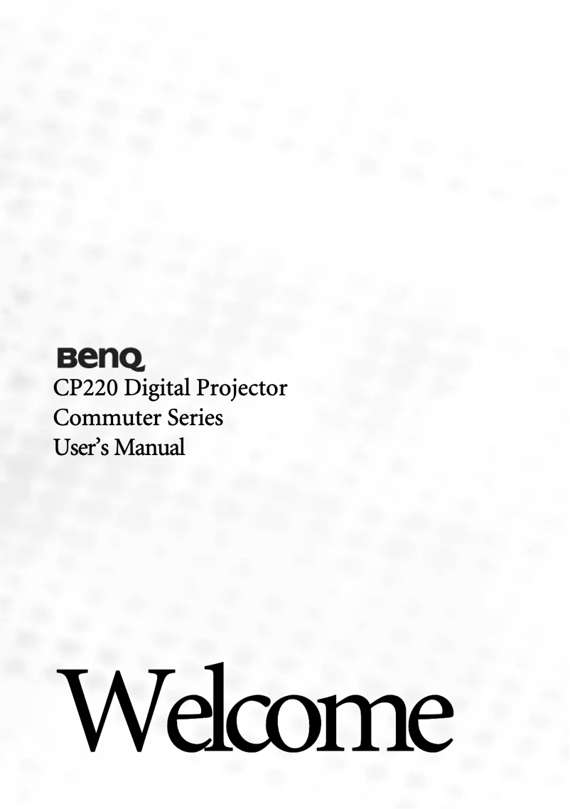 Page n°1 - Manuel utilisateur BenQ CP220