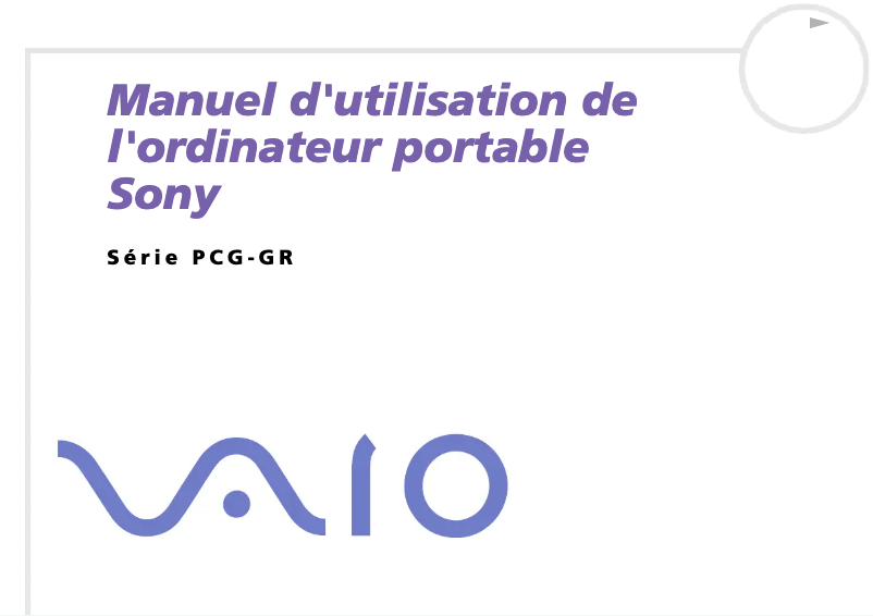 Image de la première page du manuel de l'appareil Vaio PCG-GR414SP