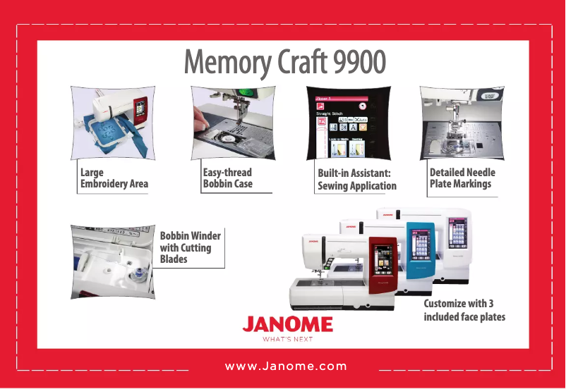 Page n°1 - Fiche technique Janome Memory Craft 9900