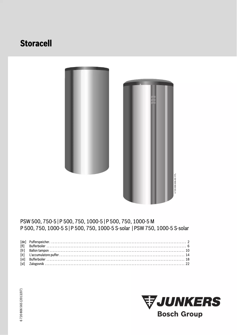 Page 1 de la notice Manuel utilisateur Junkers P 750