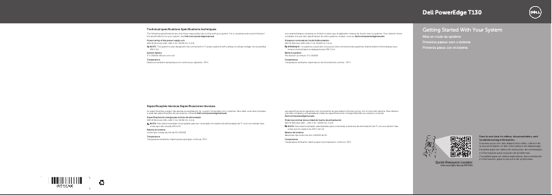 Image de la première page du manuel de l'appareil PowerEdge T130