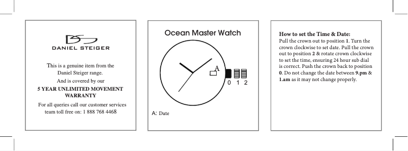 Page n°1 - Manuel utilisateur Daniel Steiger Ocean Master