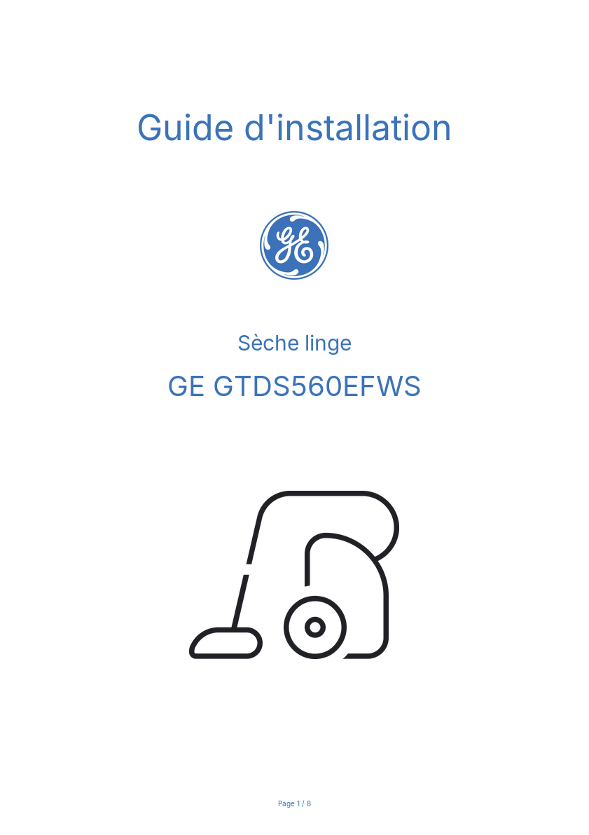 Image de la première page du manuel de l'appareil GTDS560EFWS