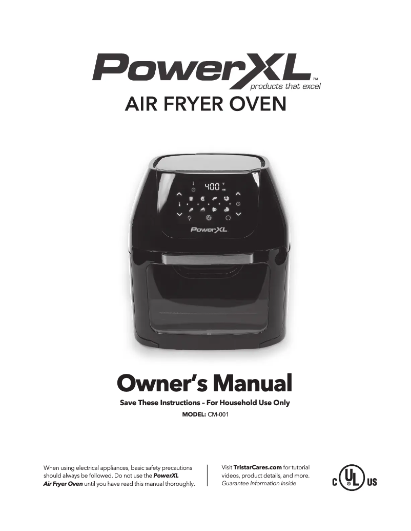 Page 1 de la notice Manuel utilisateur PowerXL Air Fryer Oven CM-001