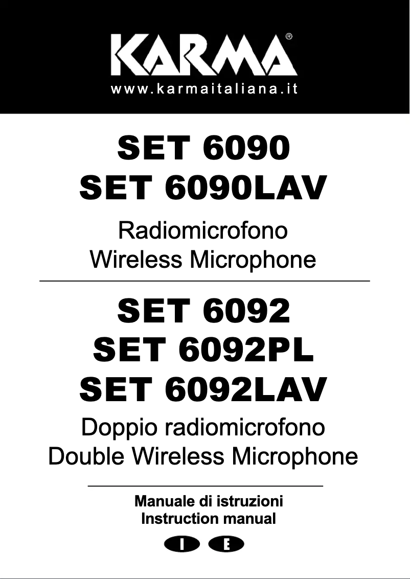 Page 1 de la notice Manuel utilisateur Karma SET 6090
