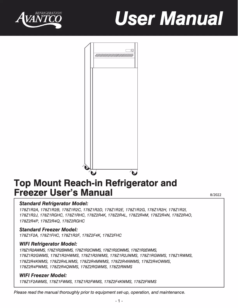 Página 1 del manual Manual de usuario Avantco Avantco UBB-48-HC 48