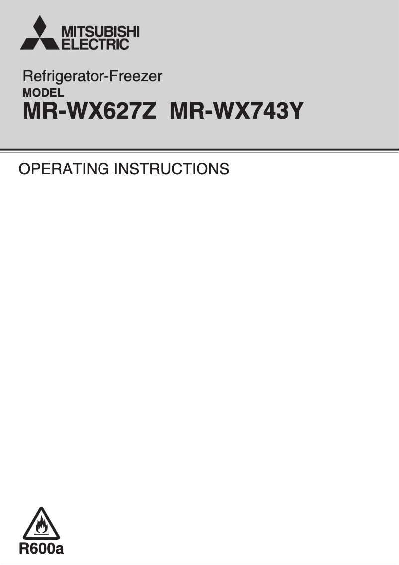 Page 1 de la notice Manuel utilisateur Mitsubishi MR-WX627