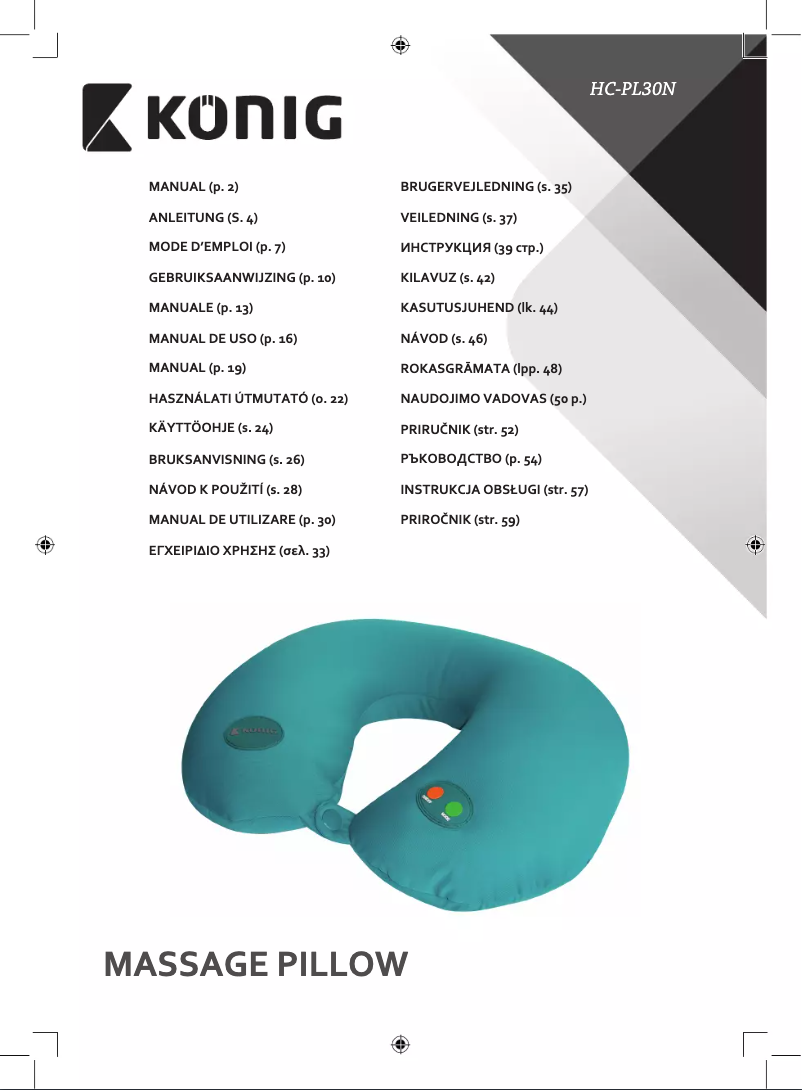 Page 1 de la notice Manuel utilisateur Konig HC-PL30N