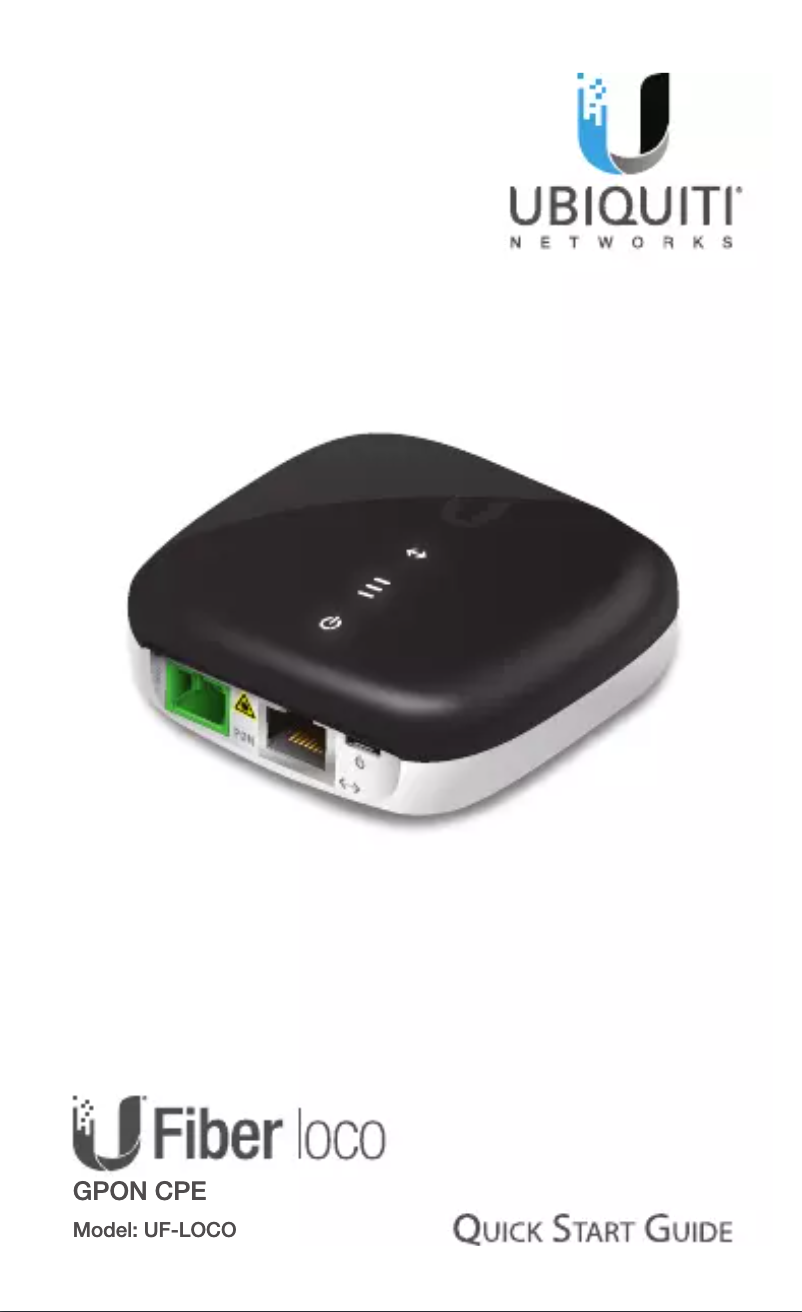 Page n°1 - Manuel utilisateur Ubiquiti Networks UFiber Loco