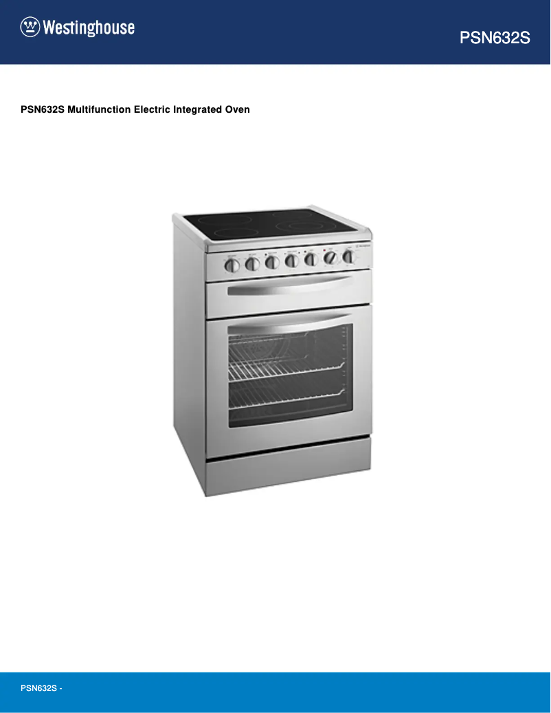 Page n°1 - Manuel utilisateur Westinghouse PSN632S