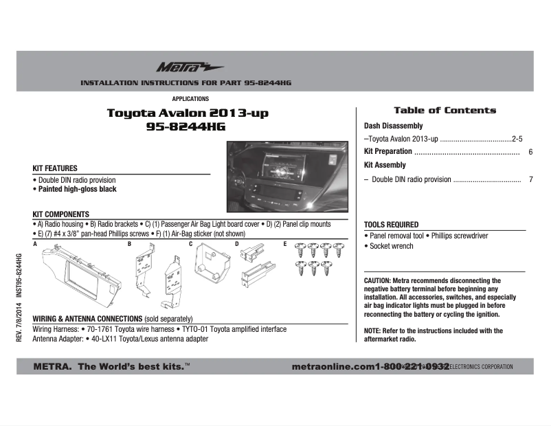 Image de la première page du manuel de l'appareil 95-8244HG