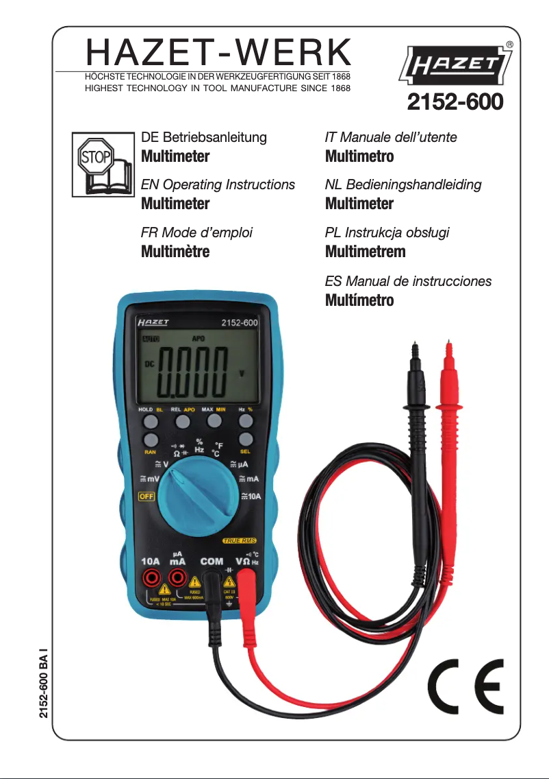 Página 1 del manual Manual de usuario Hazet 2152-600