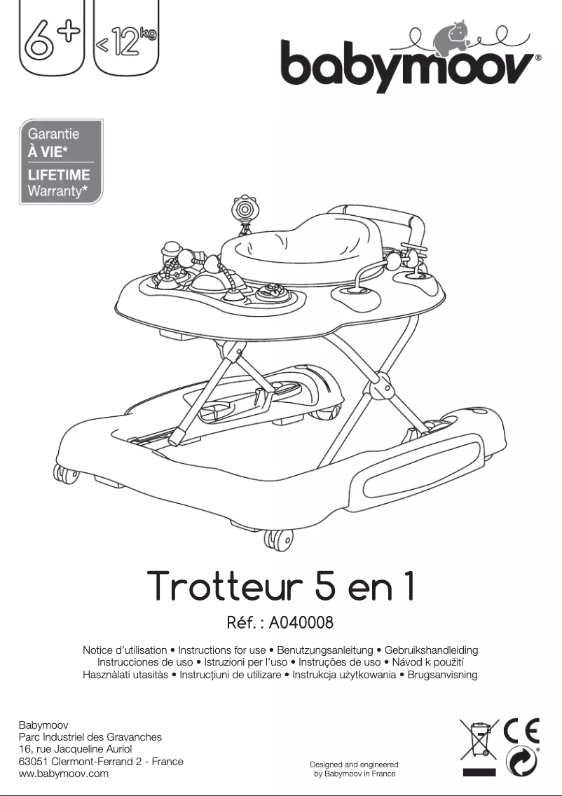 Page 1 de la notice Manuel utilisateur Babymoov A040008