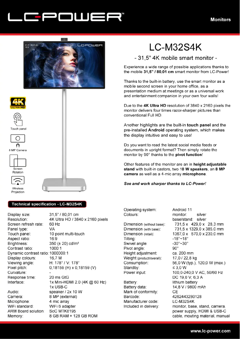 Page n°1 - Fiche technique LC-Power LC-M32S4K