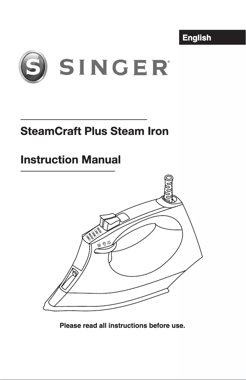 Page 1 de la notice Manuel utilisateur Singer SteamCraft Plus