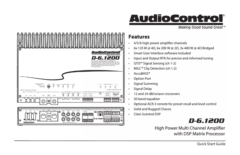 Page n°1 - Fiche technique AudioControl D-6.1200