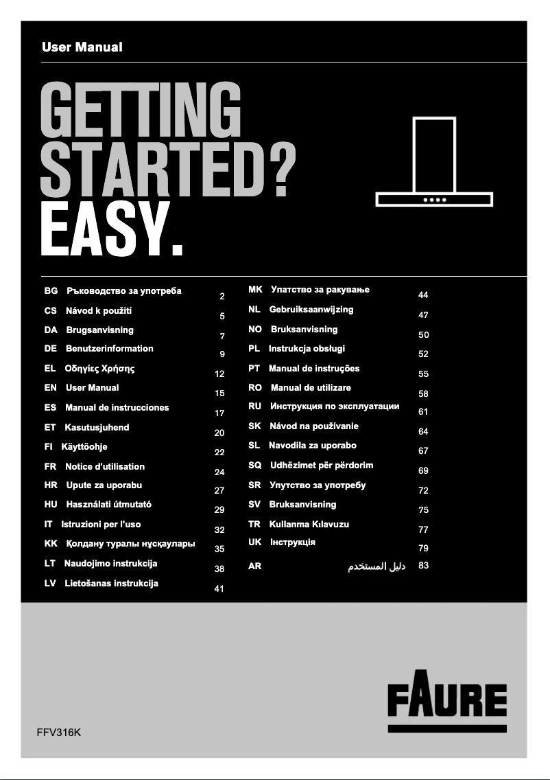 Page n°1 - Manuel utilisateur Electrolux FFV316K