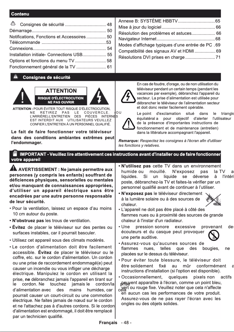 Page n°1 - Manuel utilisateur Telefunken D49F283N3C