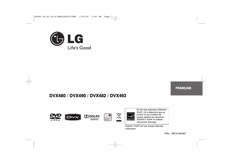 Imagen de la primera página del manual del dispositivo DVX490