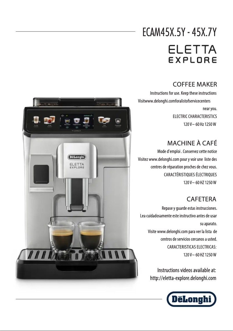 Page n°1 - Manuel utilisateur DeLonghi Eletta Explore ECAM450.55.S